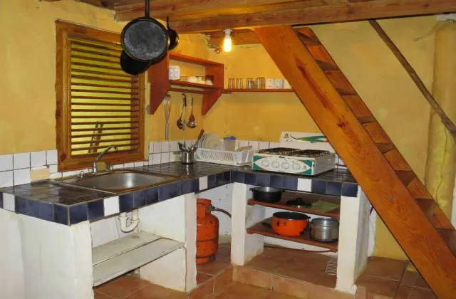 La Rancheta Las Galeras bungalow kitchen
